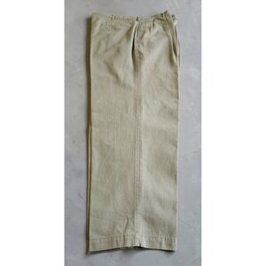 Cotton Supply Co Mens Chino Pants 40x32 Khaki Pleated Cotton Classic